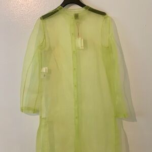 Anne Klein Long Transparent Green Cardigan Dress Size 2